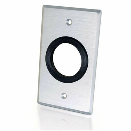 FASTTRACK Single Gang 1.5in Grommet Wall Plate - Brushed Aluminum FA56984